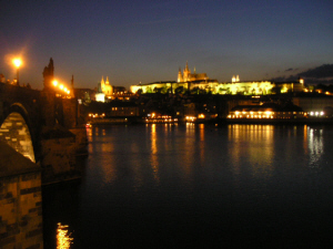 abends Blick von der Karlsbrücke